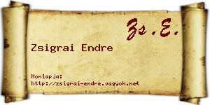 Zsigrai Endre névjegykártya